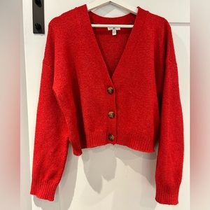 Brass Plum red cardigan sweater